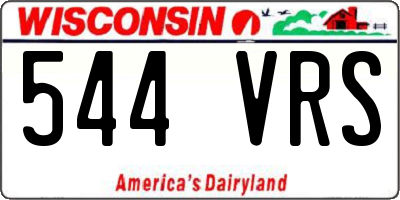 WI license plate 544VRS