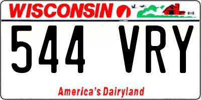 WI license plate 544VRY
