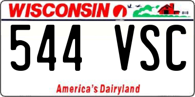 WI license plate 544VSC
