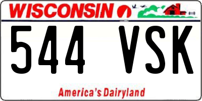 WI license plate 544VSK