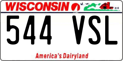 WI license plate 544VSL