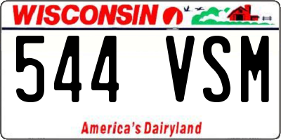WI license plate 544VSM