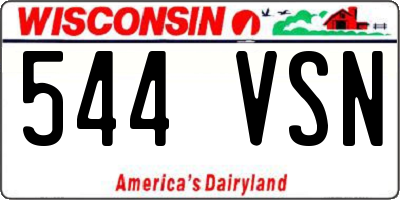 WI license plate 544VSN