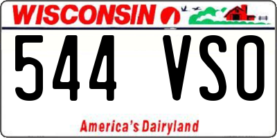 WI license plate 544VSO