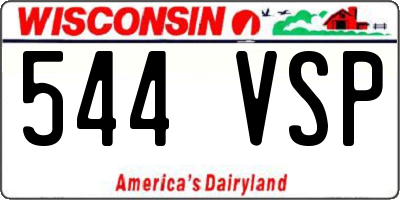WI license plate 544VSP