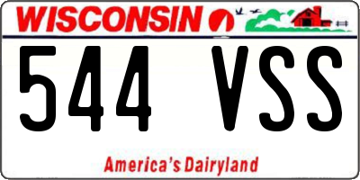 WI license plate 544VSS