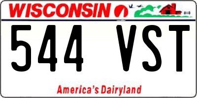 WI license plate 544VST