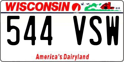 WI license plate 544VSW