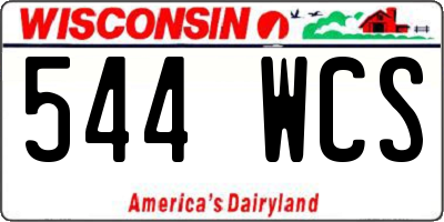 WI license plate 544WCS