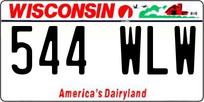 WI license plate 544WLW
