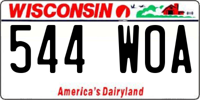 WI license plate 544WOA