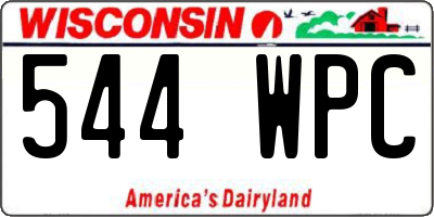 WI license plate 544WPC