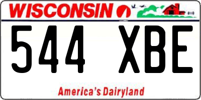 WI license plate 544XBE