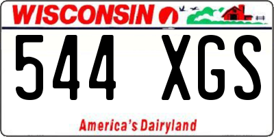 WI license plate 544XGS