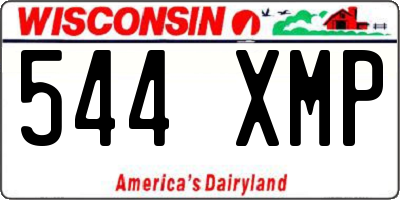 WI license plate 544XMP