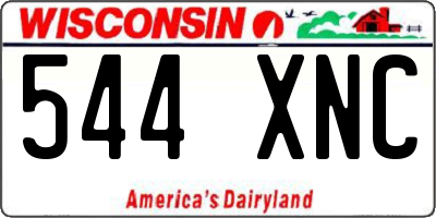 WI license plate 544XNC