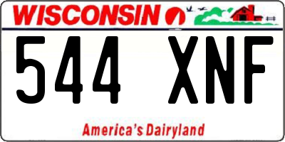 WI license plate 544XNF
