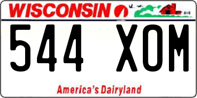 WI license plate 544XOM