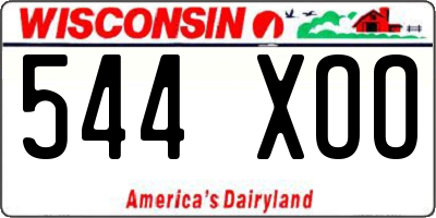 WI license plate 544XOO