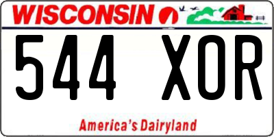 WI license plate 544XOR