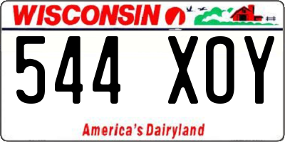 WI license plate 544XOY