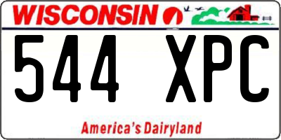 WI license plate 544XPC