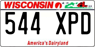 WI license plate 544XPD