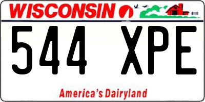 WI license plate 544XPE