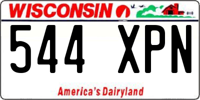WI license plate 544XPN