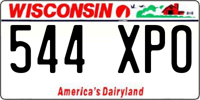 WI license plate 544XPO