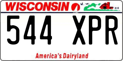 WI license plate 544XPR