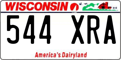 WI license plate 544XRA