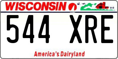 WI license plate 544XRE