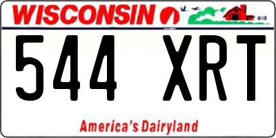 WI license plate 544XRT