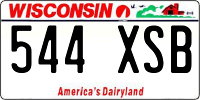 WI license plate 544XSB