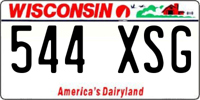WI license plate 544XSG