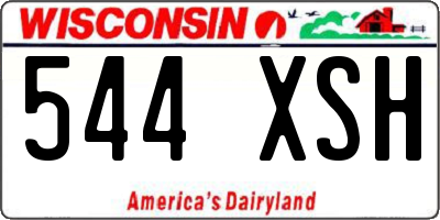 WI license plate 544XSH