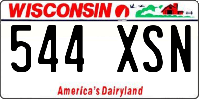 WI license plate 544XSN