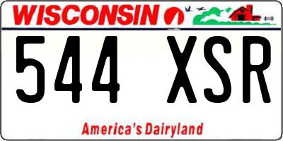 WI license plate 544XSR