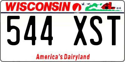 WI license plate 544XST
