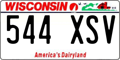 WI license plate 544XSV