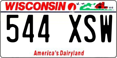 WI license plate 544XSW