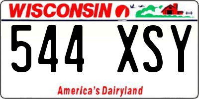 WI license plate 544XSY