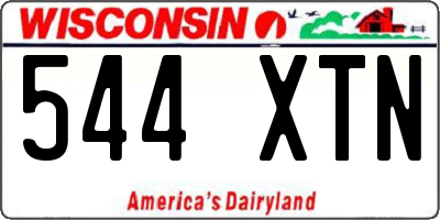 WI license plate 544XTN