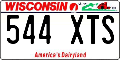 WI license plate 544XTS