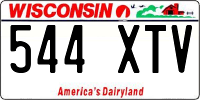 WI license plate 544XTV