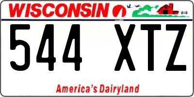 WI license plate 544XTZ