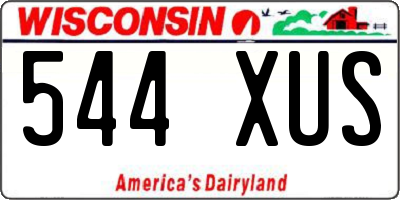 WI license plate 544XUS