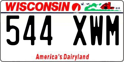WI license plate 544XWM