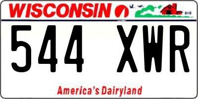 WI license plate 544XWR